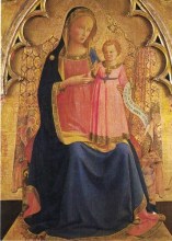 Vierge assise et enfant debout sur ses genoux